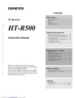 Onkyo HTR500 Audio/Video Receiver Operating Manual